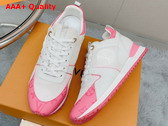 Louis Vuitton Run Away Sneaker White Mesh Calf Leather with Pink Monogram Details 1AB1SG Replica