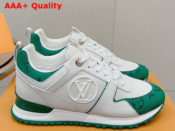 Louis Vuitton Run Away Sneaker White Mesh and Calf Leather with Green Monogram Details 1AB1TC Replica