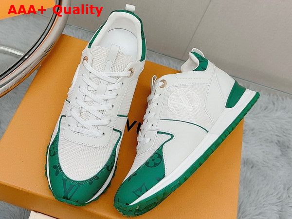 Louis Vuitton Run Away Sneaker White Mesh and Calf Leather with Green Monogram Details 1AB1TC Replica