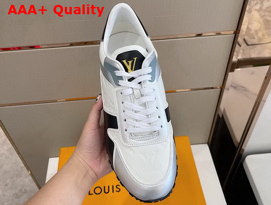 Louis Vuitton Run Away Sneaker White and Black Embossed Calf Leather and Smooth Calf Leather Replica