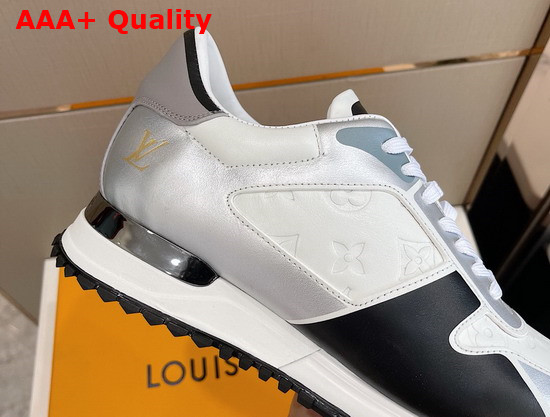 Louis Vuitton Run Away Sneaker White and Black Embossed Calf Leather and Smooth Calf Leather Replica