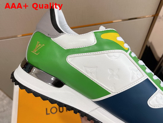 Louis Vuitton Run Away Sneaker White and Green Embossed Calf Leather and Smooth Calf Leather Replica