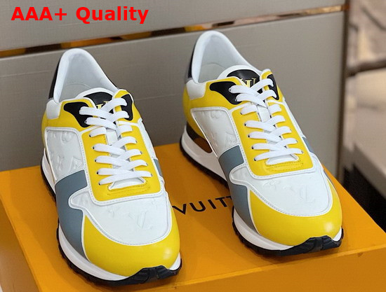 Louis Vuitton Run Away Sneaker White and Yellow Embossed Calf Leather and Smooth Calf Leather Replica