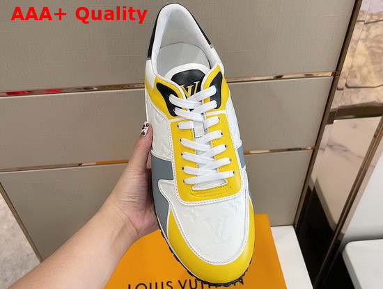 Louis Vuitton Run Away Sneaker White and Yellow Embossed Calf Leather and Smooth Calf Leather Replica