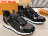 Louis Vuitton Run Away Sneaker in Black Suede Calf Leather and Recycled Monogram Nylon 1AAP3D Replica