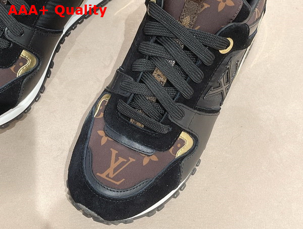 Louis Vuitton Run Away Sneaker in Black Suede Calf Leather and Recycled Monogram Nylon 1AAP3D Replica