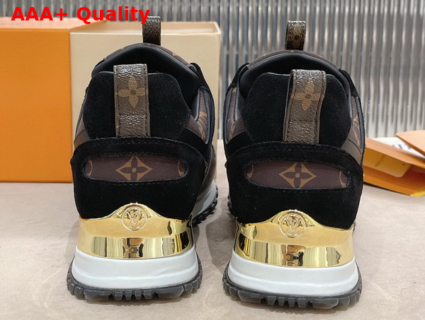 Louis Vuitton Run Away Sneaker in Black Suede Calf Leather and Recycled Monogram Nylon 1AAP3D Replica