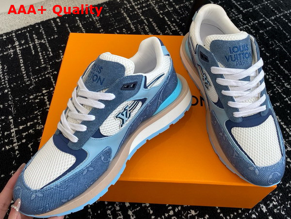 Louis Vuitton Run Away Sneaker in Blue Monogram Denim and Mesh 1ACVFM Replica