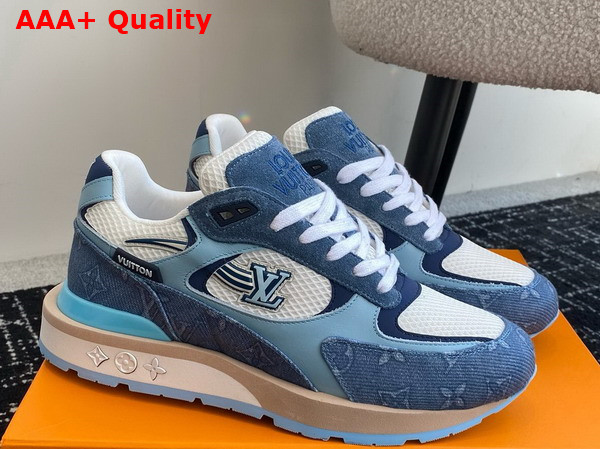 Louis Vuitton Run Away Sneaker in Blue Monogram Denim and Mesh 1ACVFM Replica