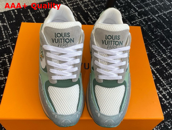 Louis Vuitton Run Away Sneaker in Green Monogram Denim and Mesh 1ACVEI Replica