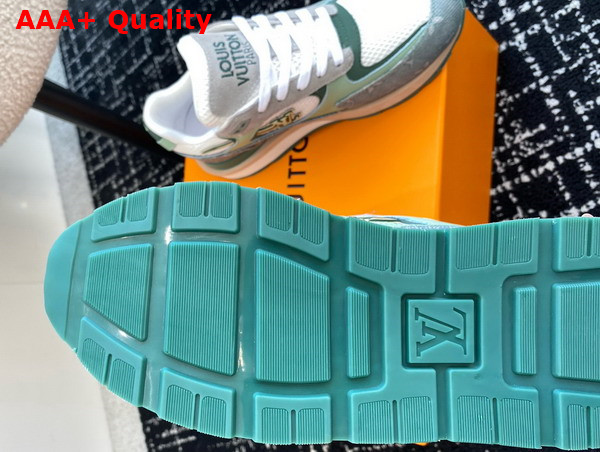 Louis Vuitton Run Away Sneaker in Green Monogram Denim and Mesh 1ACVEI Replica