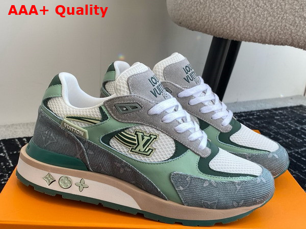 Louis Vuitton Run Away Sneaker in Green Monogram Denim and Mesh 1ACVEI Replica