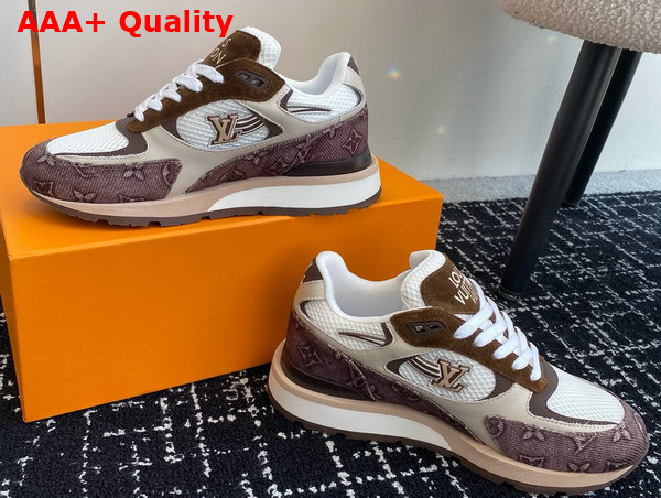 Louis Vuitton Run Away Sneaker in Moka Brown Monogram Denim and Mesh 1ACVDY Replica