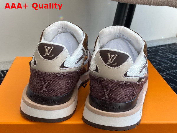 Louis Vuitton Run Away Sneaker in Moka Brown Monogram Denim and Mesh 1ACVDY Replica