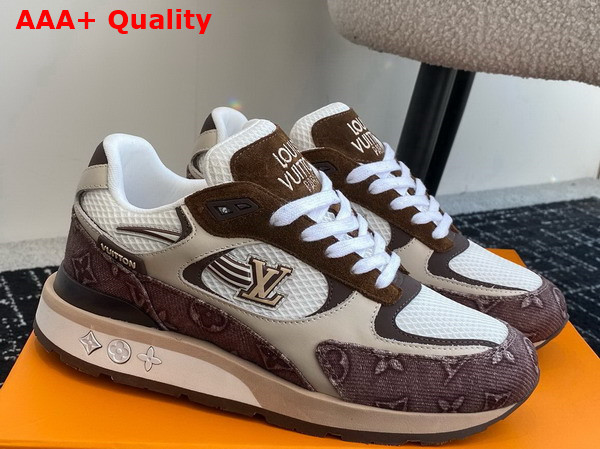 Louis Vuitton Run Away Sneaker in Moka Brown Monogram Denim and Mesh 1ACVDY Replica