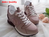 Louis Vuitton Run Away Sneaker in Pink Smooth and Suede Calfskin Replica