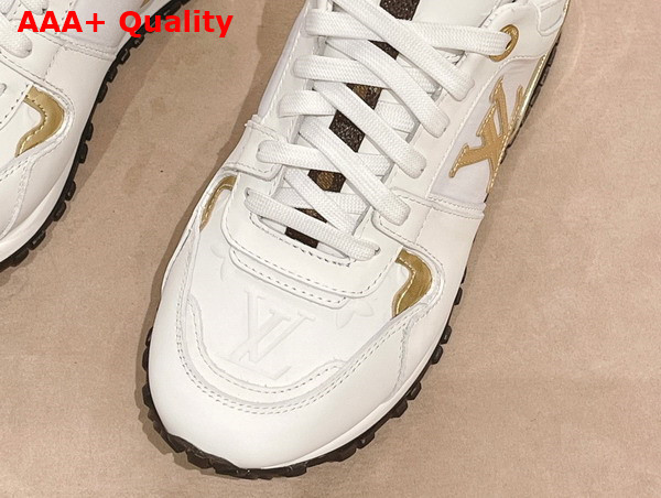 Louis Vuitton Run Away Sneaker in White Calf Leather with Refined Gold Tone Details 1AAP3T Replica