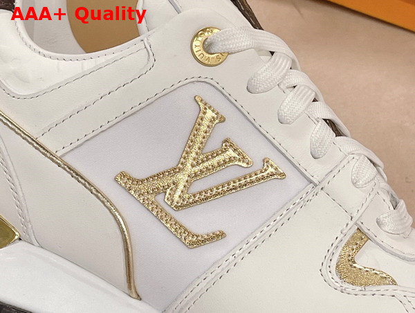 Louis Vuitton Run Away Sneaker in White Calf Leather with Refined Gold Tone Details 1AAP3T Replica