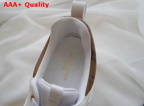 Louis Vuitton Run Away Sneaker in White Calfskin Leather and Monogram Canvas Replica