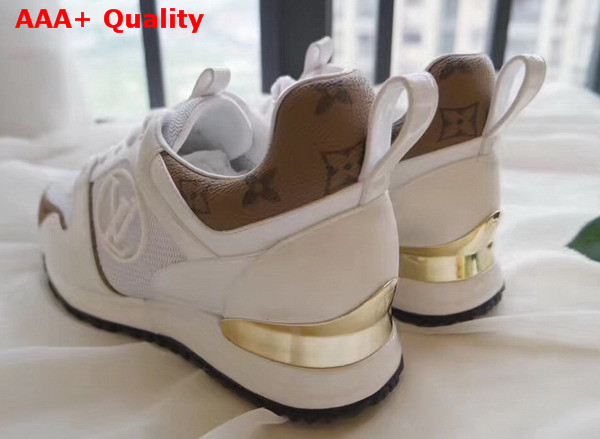 Louis Vuitton Run Away Sneaker in White Calfskin Leather and Monogram Canvas Replica