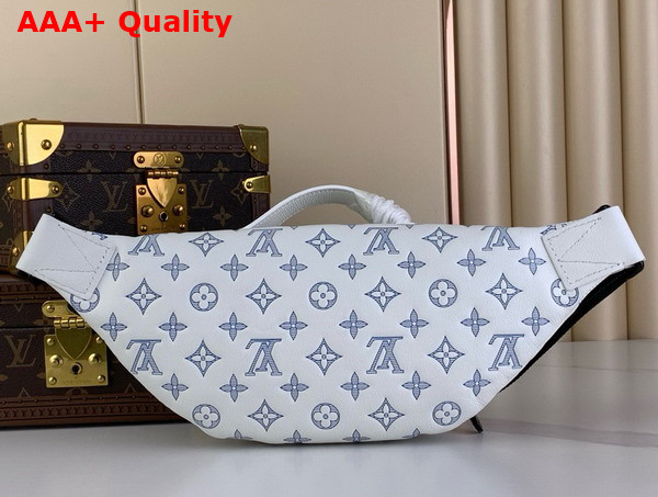 Louis Vuitton Rush Bumbag in White and Navy Blue Monogram Shadow Calf Leather M25227 Replica