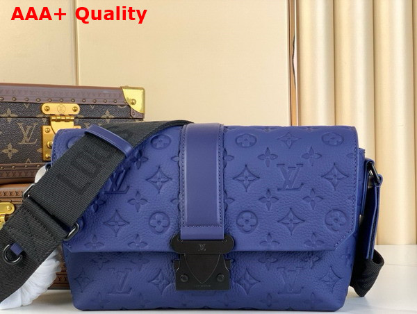 Louis Vuitton S Cape Messenger Bag in Sapphire Taurillon Monogram Embossed Cowhide Leather M11692 Replica