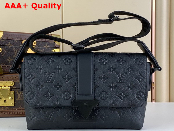 Louis Vuitton S Cape Messenger in Black Taurillon Monogram Embossed Cowhide Leather M23741 Replica