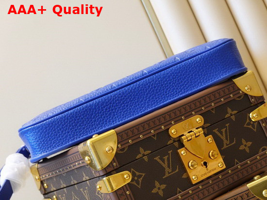 Louis Vuitton S Lock A4 Pouch Blue Monogram Embossed Taurillon Cowhide Leather Replica