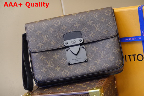 Louis Vuitton S Lock A4 Pouch Monogram Macassar Canvas M80560 Replica