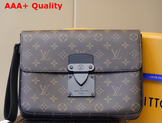 Louis Vuitton S Lock A4 Pouch Monogram Macassar Canvas M80560 Replica