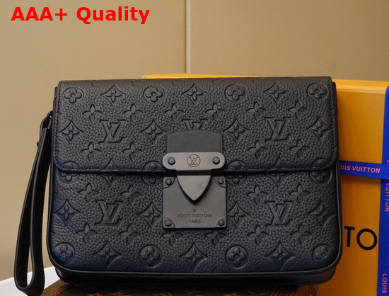 Louis Vuitton S Lock A4 Pouch Taurillon Monogram Black M80582 Replica