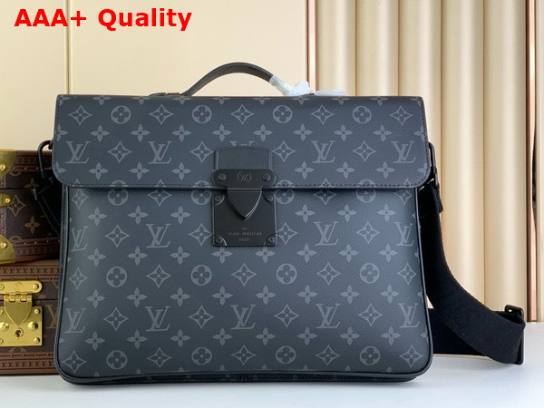 Louis Vuitton S Lock Briefcase in Monogram Eclipse Canvas Replica