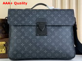 Louis Vuitton S Lock Briefcase in Monogram Eclipse Canvas Replica