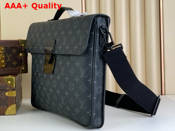 Louis Vuitton S Lock Briefcase in Monogram Eclipse Canvas Replica