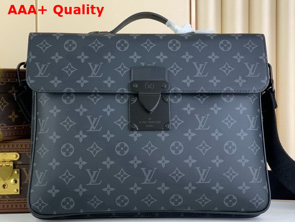 Louis Vuitton S Lock Briefcase in Monogram Eclipse Canvas Replica