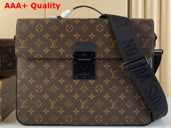 Louis Vuitton S Lock Briefcase in Monogram Macassar Coated Canvas Replica