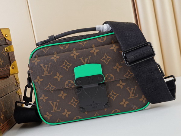 Louis Vuitton S Lock Messenger Monogram Macassar Coated Canvas and Minty Green Cowhide Leather M46246 Replica