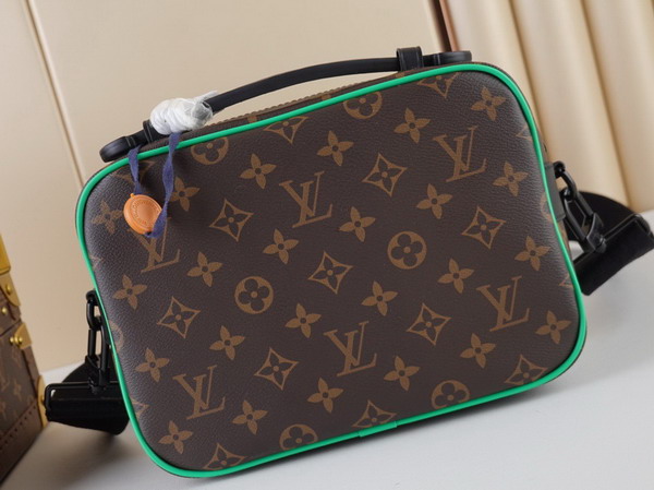 Louis Vuitton S Lock Messenger Monogram Macassar Coated Canvas and Minty Green Cowhide Leather M46246 Replica