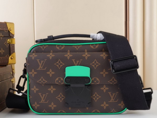 Louis Vuitton S Lock Messenger Monogram Macassar Coated Canvas and Minty Green Cowhide Leather M46246 Replica