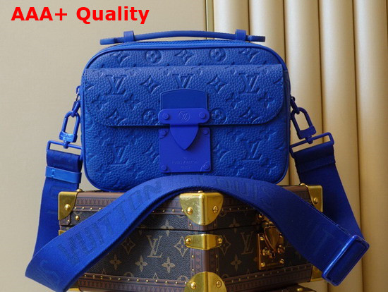 Louis Vuitton S Lock Messenger Taurillon Monogram Blue M58488 Replica