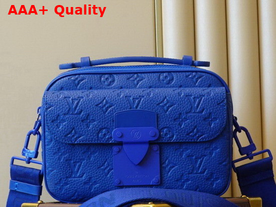 Louis Vuitton S Lock Messenger Taurillon Monogram Blue M58488 Replica