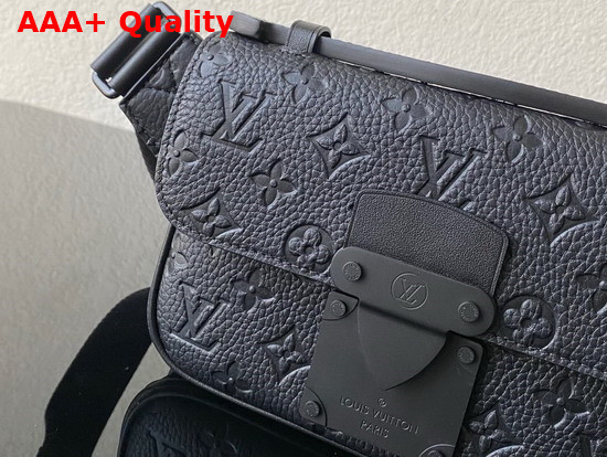 Louis Vuitton S Lock Sling Bag Black Monogram Embossed Taurillon Cowhide Leather M58487 Replica