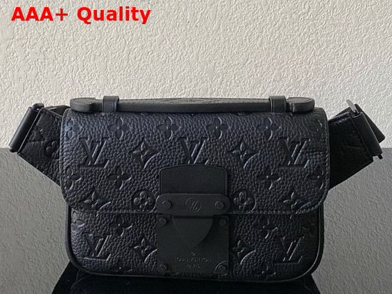 Louis Vuitton S Lock Sling Bag Black Monogram Embossed Taurillon Cowhide Leather M58487 Replica