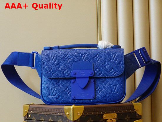 Louis Vuitton S Lock Sling Bag Taurillon Monogram Blue M58486 Replica