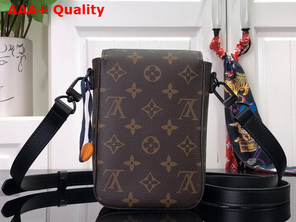 Louis Vuitton S Lock Vertical Wearable Wallet Monogram Macassar Coated Canvas and Black Cowhide Leather M81522 Replica