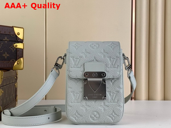 Louis Vuitton S Lock Vertical Wearable Wallet in Mineral Gray Taurillon Monogram Cowhide Leather M82568 Replica