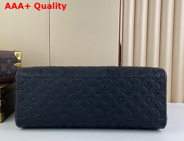 Louis Vuitton Sac Plat 24h Black Embossed Taurillon Monogram Cowhide Leather M21865 Replica