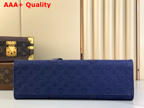 Louis Vuitton Sac Plat 24h Carryall Sapphire Taurillon Monogram Embossed Cowhide Leather M11690 Replica