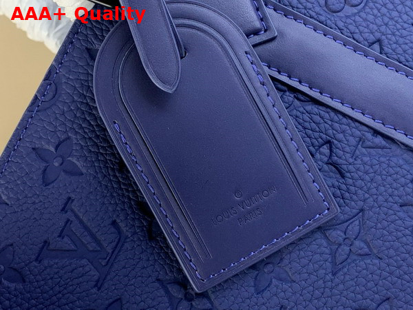 Louis Vuitton Sac Plat 24h Carryall Sapphire Taurillon Monogram Embossed Cowhide Leather M11690 Replica