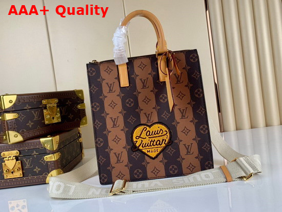 Louis Vuitton Sac Plat Cross Monogram Stripes Brown Coated Canvas M45969 Replica